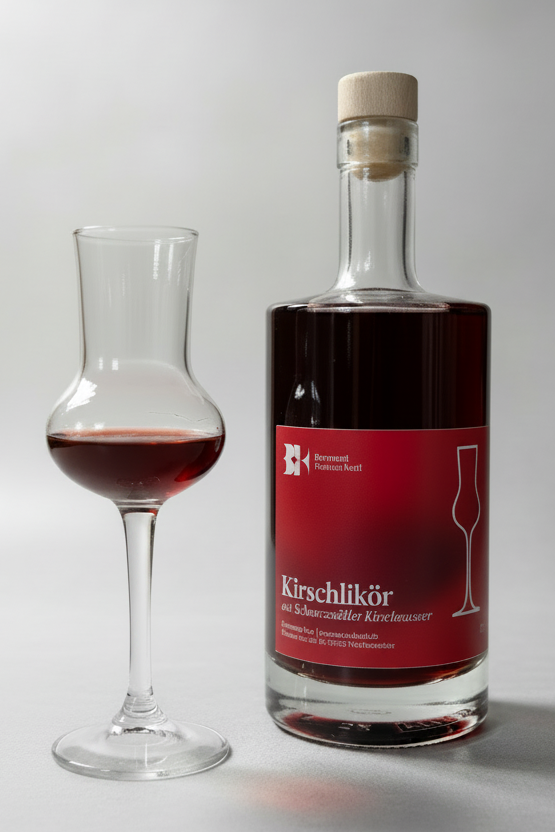 Kirschlikör mit Schwarzwälder Kischwasser